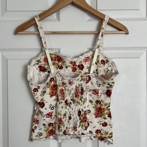 $20/2 MUDD crop top corset floral y2k spaghetti stripes adjustable padded - Picture 3 of 9